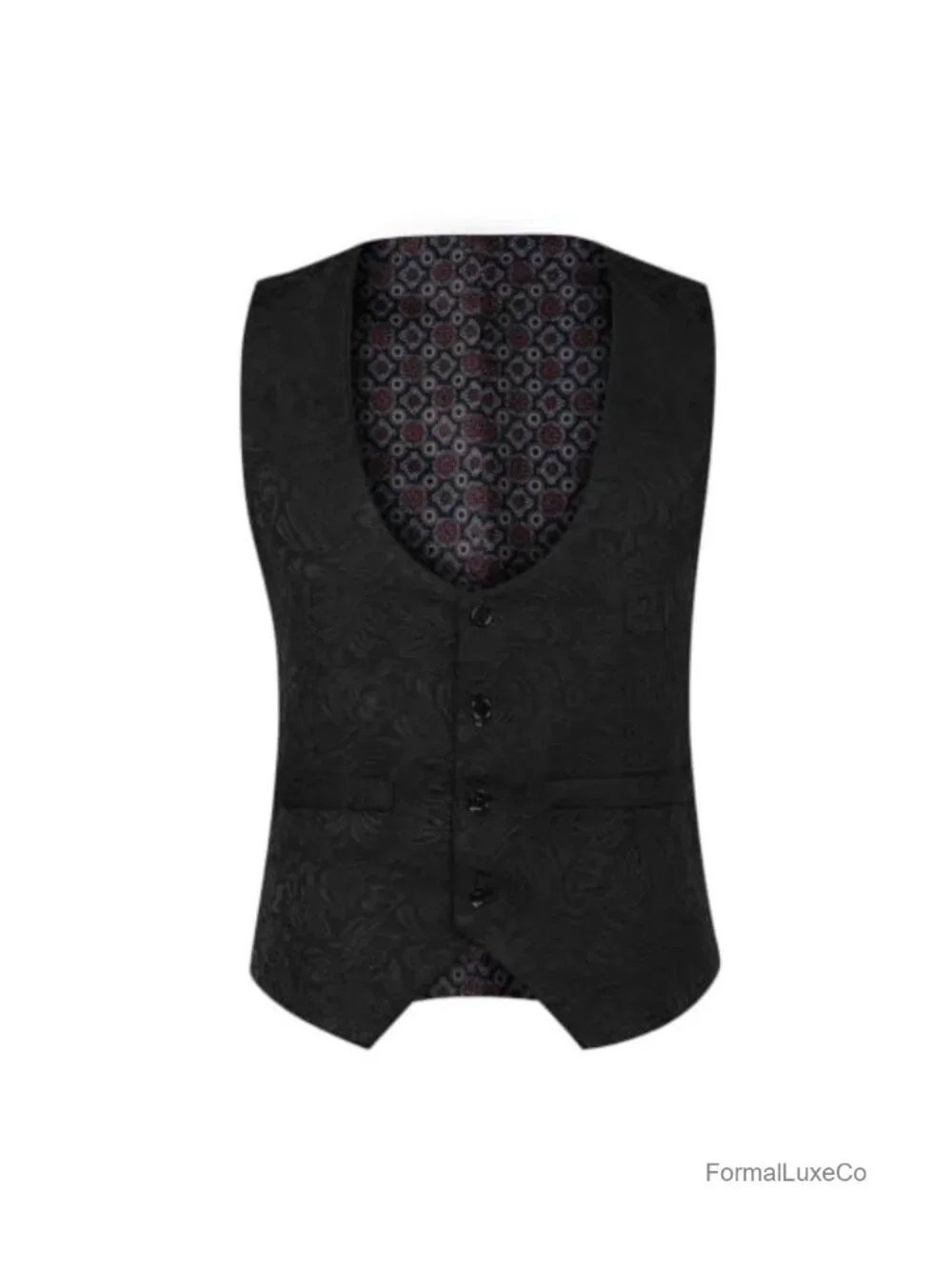 Men's 3 Piece Slim Fit Jacquard Tuxedo Suit Set